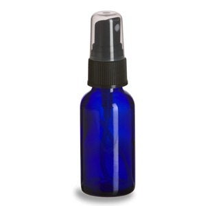 6 Cobalt Blue 2 Oz Glass Spray Bottles w/ Black Fine Mist Sprayer Atomizer 2 Ounce 60mL Boston Round Aromatherapy, Perfume, Air Freshener