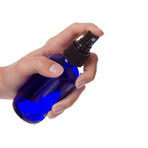 12 Cobalt Blue 1 Oz Glass Atomizer Spray Bottles w/ Black Fine Mist  30ml Boston Round Essential Oil Aromatherapy Perfume Body Freshener