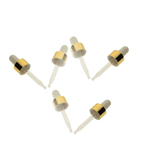 12 Gold Metallic Glass Bulb Droppers 13-425 x45mm Pipettes Medicine Essential Oils for 1 Dram Vials Bulb Medicine Dropper E-Liquid
