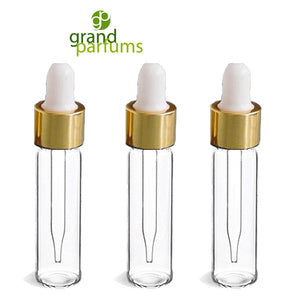 6 -1 DRAM Green Glass Pipette Dropper Vials Gold Caps 3.7ml Serum Essential Oil, Aromatherapy Bottle w/ Funnel Medicine Bulb Dropper