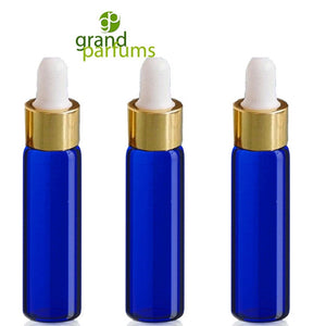 6 -1 DRAM Green Glass Pipette Dropper Vials Gold Caps 3.7ml Serum Essential Oil, Aromatherapy Bottle w/ Funnel Medicine Bulb Dropper