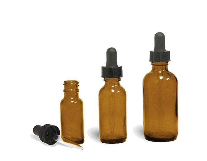 12 Premium Amber Glass Pipette Dropper Bottles 1 Oz  30mL Liquids Medicine Black Bulb Dropper Serum Essential Oil, Aromatherapy Bottle