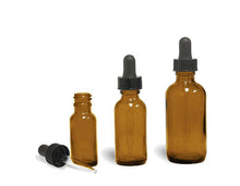 Load image into Gallery viewer, 12 Premium Green Glass Pipette Dropper Bottles 1 Oz  30mL Liquids Medicine Black Bulb Dropper Serum Essential Oil, Aromatherapy Bottle