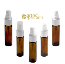Load image into Gallery viewer, 3 Glass Treatment Pump 1/3 Oz Girly Pink (10ml) Lotion Bottles w/ Silver Matte Vials Serum Foundation Creams Hair Elixirs Cosmetic DIY
