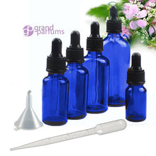 Load image into Gallery viewer, 2 Oz Boston Round Amber Glass Bottles 60ml Black Medicine Bulb Dropper for Essential Oil, Cosmetics, Serums, Glass Pipette Measure Carrier