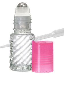 12 MINI Clear 5ml Rollerball Bottles Stainless Steel 5 mL DELUXE Dram w/ Gold or Silver Metallic Caps 1/6 Oz Roll-Ons Essential Oil Perfume