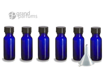 Load image into Gallery viewer, 12 PREMIUM 1/2 Oz AMBER Boston Round Essential Oil Empty Glass Bottles 15 ml (15g) with Leak-Proof Black Phenolic Caps Aromatherapy Bottles