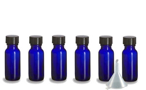 24 PREMIUM 1/2 Oz AMBER Boston Round Essential Oil Empty Glass Bottles 15 ml (15g) with Leak-Proof Black Phenolic Caps Aromatherapy Bottles