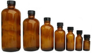 3 PREMIUM 30mL 1 Oz AMBER Boston Round Essential Oil Empty Glass Bottles (30g) with Leak-Proof Black Phenolic Caps Oil Storage Bottles