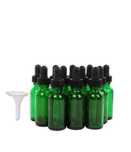 Load image into Gallery viewer, 20 15mL Glass Dropper Bottles Amber 1/2 Oz Boston Round Black Medicine Bulb Dropper Glass Pipette Oil, Serums, Essential Oils Measure