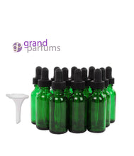 Load image into Gallery viewer, 10 15mL Glass Dropper Bottles Amber 1/2 Oz Boston Round Black Medicine Bulb Dropper Glass Pipette Oil, Serums, Essential Oils Measure