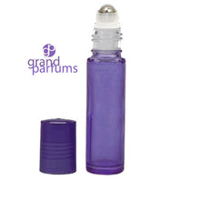 Load image into Gallery viewer, 6 UPSCALE PREMIUM Lavender 10ml Empty Glass Roll On Bottles Stainless STEEL Rollers Violet Purple Essential Oil Perfume Roll-On Aromatherapy