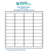 Load image into Gallery viewer, Sheet of 80 White Vinyl Labels for 5ml and 10ml Rollon Bottles Water, Oil Resistant High Quality Essential Oil STICKERS 80 Labels per Sheet