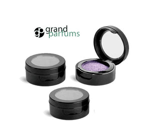 UPSCALE Silver PREMIUM 3 Gram Lip Balm Container 3ml Cosmetics Jar 3cc 3ml Hinged Lid and Clear Window for Mineral Makeup, Stash Box  Beads