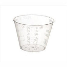 Load image into Gallery viewer, 25 Disposable Measuring Cups 30ml Medicine Cup, Essential Oil Mixing HDPE Perfume Decanting, Essential Oil Measuring Dispenser 1 Mini Funnel