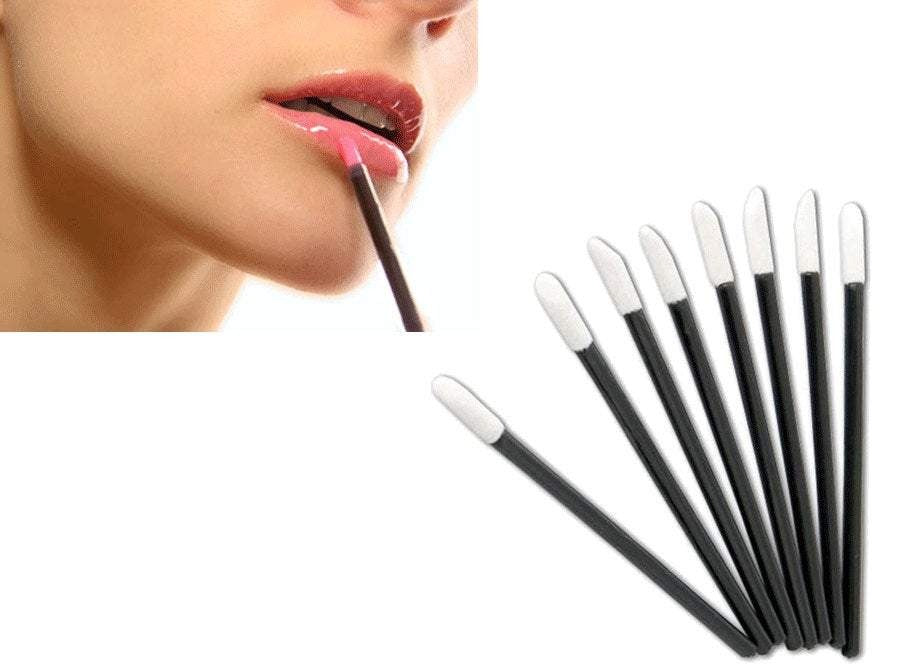 25 Disposable Lip Gloss Applicators, Wand with  Flocked Soft Applictors, Black, White, Clear or Pink, Makeup Artists Inexpensive Tools