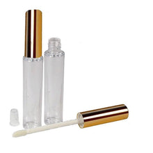 Load image into Gallery viewer, 12 Lip Gloss 8ml Tubes w/ Metallic GOLD Wand Top Private Label Cosmetic Packaging Lipstick Balm Makeup Artists Soft flocked tip PVC PLASTIC