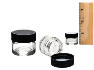 12 GLASS 5mL MINI Cosmetic Jars Lip Balm Lipstick, Gloss Salve Solid Perfume, Eye Cream, Eye Shadow, Sampling Party Favors Sample Product
