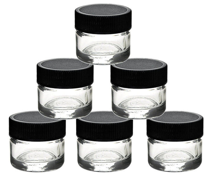 12 GLASS 5mL MINI Cosmetic Jars Lip Balm Lipstick, Gloss Salve Solid Perfume, Eye Cream, Eye Shadow, Sampling Party Favors Sample Product