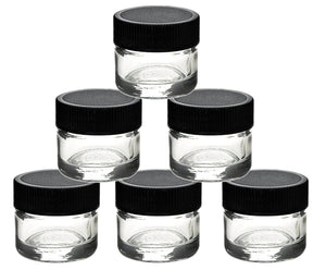 6 GLASS 5mL MINI Cosmetic Jars Lip Balm Lipstick, Gloss Salve Solid Perfume, Eye Cream, Eye Shadow, Sampling Party Favors Sample Product