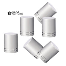 Load image into Gallery viewer, 48 MATTE Alumnium Roll On Bottle CAPS Upscale Metallic Lid for 5ml, 10ml Glass Roller Ball Bottles Essential Oil Perfume Lip Gloss Roll-on