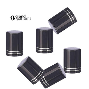 48 MATTE Alumnium Roll On Bottle CAPS Upscale Metallic Lid for 5ml, 10ml Glass Roller Ball Bottles Essential Oil Perfume Lip Gloss Roll-on