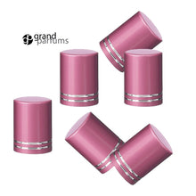 Load image into Gallery viewer, 144 JUMBO Metallic MATTE Rose PINK Roll On Bottle Caps Upscale 30ml Glass Roller Ball Bottle Essential Oil Perfume Roll-on Xtra Large 1 Oz