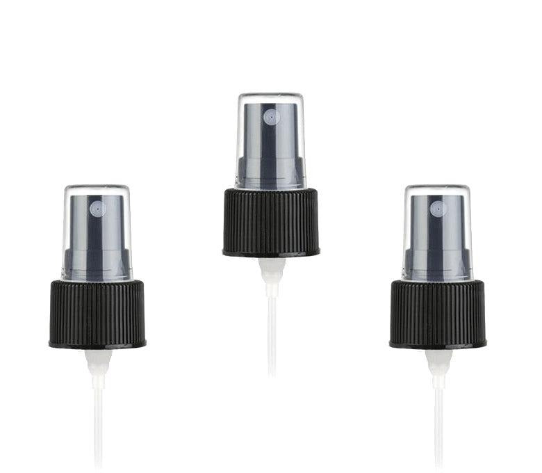 10 (24/410) Black Fine Mist Spray Sprayer Atomizer Caps Fit 4 Oz Plastic Boston Round (24 Thread size) and 8 Oz Cosmo Plastic Bottles 24-410