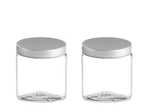 3 CLEAR 8 Oz Hi Wall PET Plastic Jars 240ml w/ Smooth Upscale Caps for Body Butter, Sugar Scrubs, Balms, Bath Salt, Conditioner 240 ml