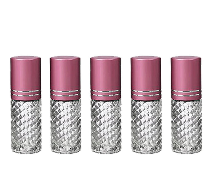 1 CLEAR 4mL DELUXE Clear or Swirled Rollerball Bottles Pink, Turquoise, Black Gold or Silver Metallic Caps Roll-On