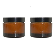 Load image into Gallery viewer, FINAL CLOSEOUT Green PET Plastic 1.7 Oz Jars w/ Upscale Black Lids 50ml Body Butter Scrub Salts, Unisex Packaging Heavyweight Luxury