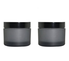 Load image into Gallery viewer, FINAL CLOSEOUT Green PET Plastic 1.7 Oz Jars w/ Upscale Black Lids 50ml Body Butter Scrub Salts, Unisex Packaging Heavyweight Luxury