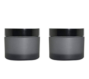 FINAL CLOSEOUT SaLE! 50 Black Mist PET Plastic 1.7 Oz Jars w/ Upscale Black Lids 50ml Body Butter Scrub Salts, Mens Packaging, Double Walled