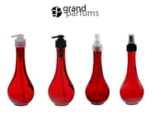 Load image into Gallery viewer, 3 AQUA Turquoise 8 Oz Glass Teardrop Shape Lotion Pump Bottles Soap Dispenser UNIQUE Packaging DIY Private Label 240ml 240 ml Recycled Glass