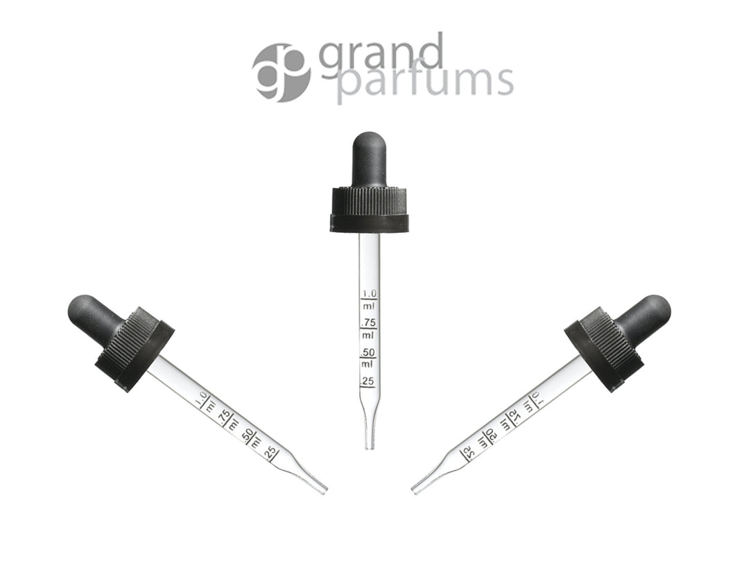 3 Graduated CALIBRATED GLASS DROPPERS to Fit 1 Oz Glass Boston Round Bottles 20/400 Thread  Oil Serum Essential Oil Measuring Perfumers Tool