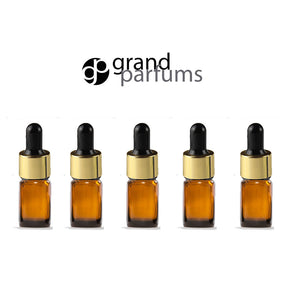 6 Mini 5ml BLUE Essential Oil Glass Dropper Bottles (1/6 Oz) Boston ROUND w/ Shiny Metallic SILVER Glass Pipettes White Medicine Bulb 5 ml