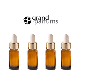 6 GREEN 15ml Essential Oil Glass Dropper Bottles 1/2 Oz Boston Round w/ Shiny Metallic GOLD Glass Pipettes White Medicine Bulb 15 ml