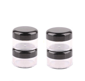 100 MINI 5ml PS Plastic JARS w/ Black Caps for Lip Balm Gloss Sample Tester Cream Solid Perfume Eyehadow 5g 5 ml Party Favor 5 Gram Cosmetic