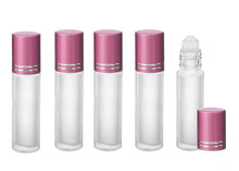Load image into Gallery viewer, 12 FROSTED 10ml DELUXE Roll On Bottles  Resin Roller Balls 10 ml  1/3 Oz Essential Oil Perfume Lip Gloss Roller Shiny GOLD Cap Shiny Accent