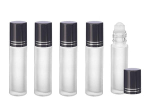 12 FROSTED 10ml DELUXE Roll On Bottles  Resin Roller Balls 10 ml  1/3 Oz Essential Oil Perfume Lip Gloss Roller Shiny GOLD Cap Shiny Accent
