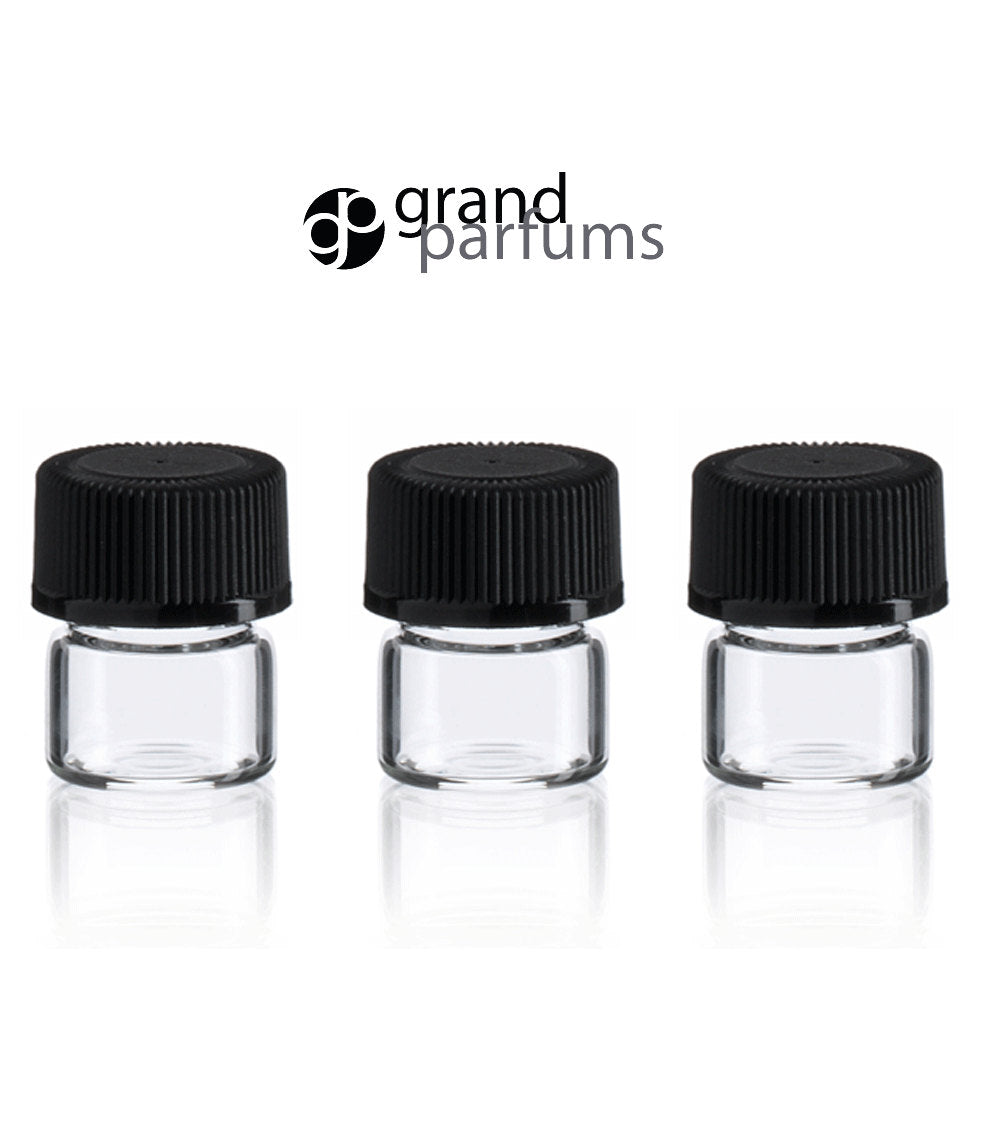36 Clear Glass 1/4 DRAM Vials SAMPLER Sample Tester 1ml Empty Bottles w/ Caps MINI Wholesale Tiny Perfume, Essential Oil, Cosmetics .125 Oz