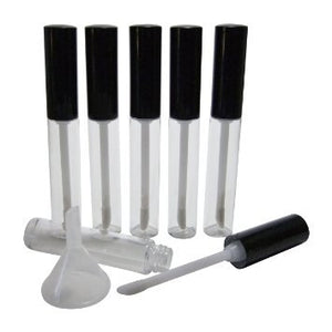 6 Lip Gloss Wand 8ml Tubes w Metallic SILVER Cap Private Label Cosmetic Packaging Lipstick Balm Makeup Artists Soft flocked tip PVC PLASTIC