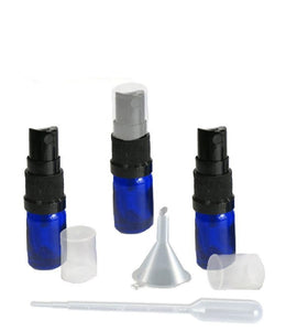 12 COBALT BLUE 10mL Essential Oil Mini Glass Spray Bottles 1/3 Oz Fine Mist Atomizers Aromatherapy, Travel, Freshener, Floral Water