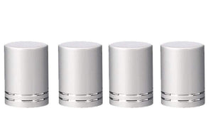144 MATTE SILVER Roll On Bottle CAPS Upscale Metallic Lid for 5ml and 10ml Glass Roller Ball Bottles Essential Oil Perfume Lip Gloss Roll-on