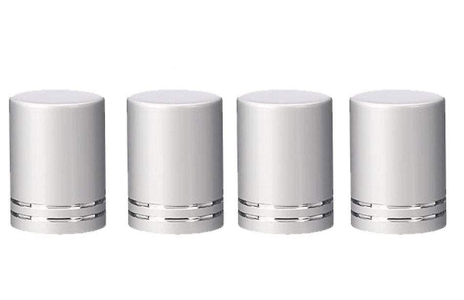 144 MATTE SILVER Roll On Bottle CAPS Upscale Metallic Lid for 5ml and 10ml Glass Roller Ball Bottles Essential Oil Perfume Lip Gloss Roll-on