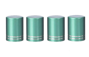 12 MATTE TURQUOISE Roll On Bottle CAPS Upscale Metallic Lid for 5ml, 10ml Glass Roller Ball Bottles Essential Oil Perfume Lip Gloss Roll-on
