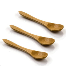 Load image into Gallery viewer, 24 MINI Bamboo Wood Spoons- 3.5&quot; Mini Wooden Spoons for Honey &amp; Bath Salt, Demitasse, DIY Favors, Salt, Spice, Seasoning, Candy, Jelly, Jam