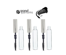 Load image into Gallery viewer, 6 LUXURY Empty Mascara Container 7.5ml Tubes 1/4 Oz Shiny SILVER Metallic Applicator Wand Caps 7.5ml Private Label Packaging DIY Cosmetics