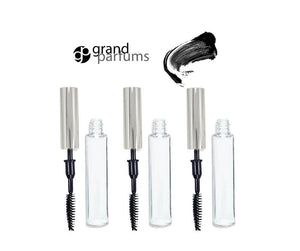 6 LUXURY Empty Mascara Container 7.5ml Tubes 1/4 Oz Shiny SILVER Metallic Applicator Wand Caps 7.5ml Private Label Packaging DIY Cosmetics