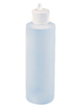 Load image into Gallery viewer, 12 Sets 4 Oz Natural HDPE Cylinders Round Plastic Bottles w/ White Turret Squeeze Bottle Dispensing Spout Pour Caps - bulk pricing BPA Free